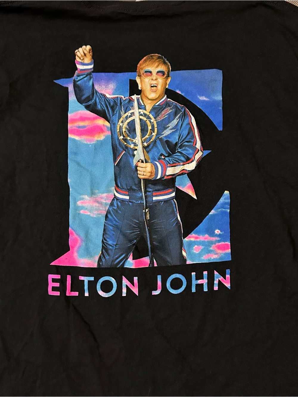 Elton John Shirt Mens XXL Black Yellow Brick Road Tour Long Sleeve 2022